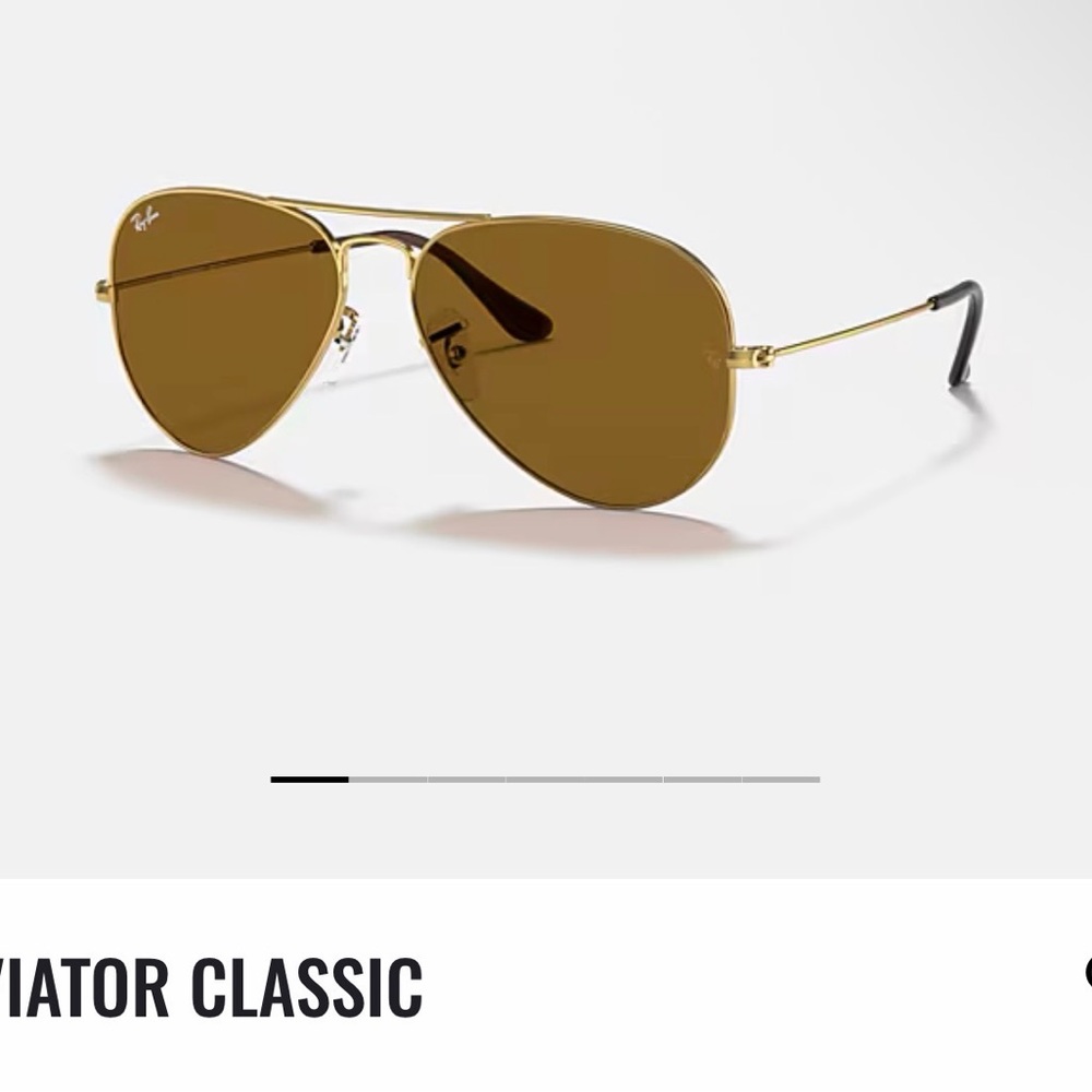 Ray-Ban Gold Frame Aviator Sunglasses Brand New with Case